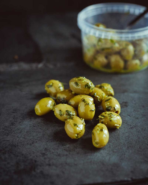 Basil & Garlic Olives - 1kg Pack