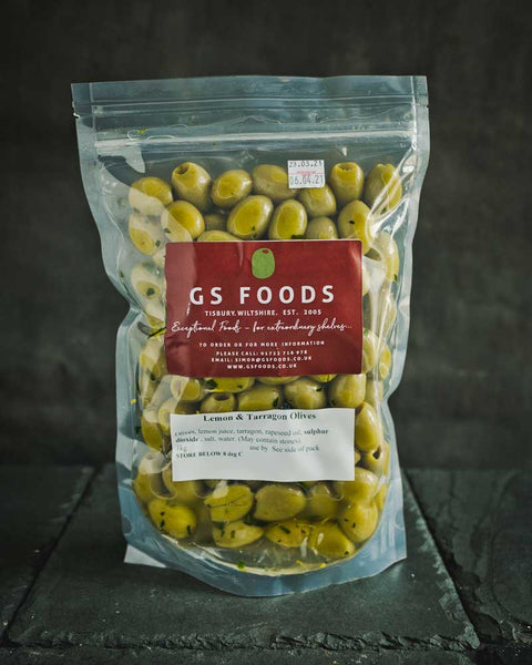 Lemon & Tarragon Olives - 1kg Pack